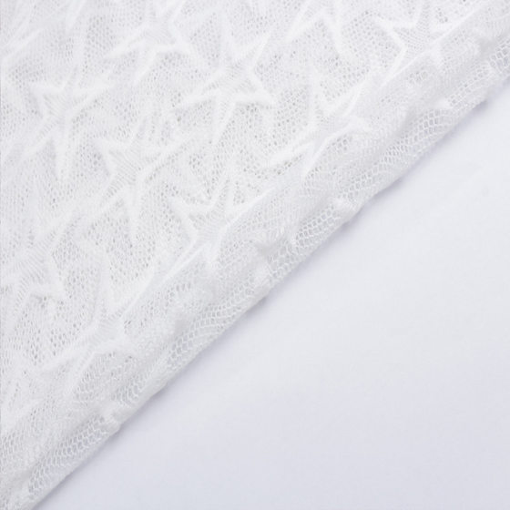 Spot 2024 spring and summer new brocade mesh embroidery stretch five-pointed star women's clothing accessories stars lace fabric