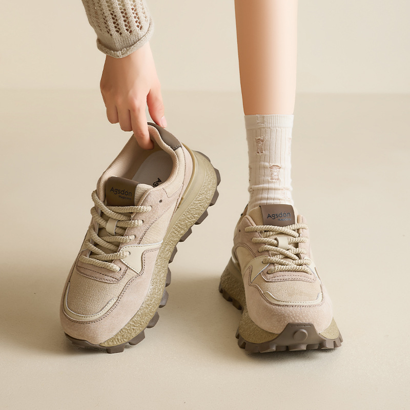 Zapatos antiguos León Deng Aegum mujeres 2025 nuevo otoño retro retro de suela gruesa zapatos de entrenamiento deportivo de montaña casual zapatos