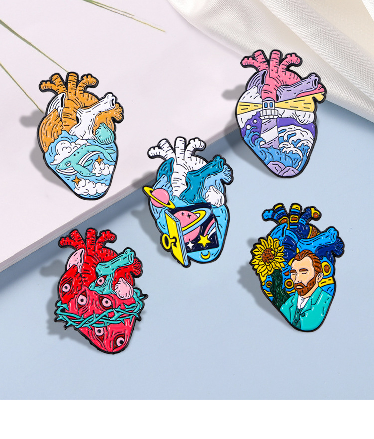 Retro Pin Human Tower Badge Alloy Metal Enamel Unisex Brooches display picture 1