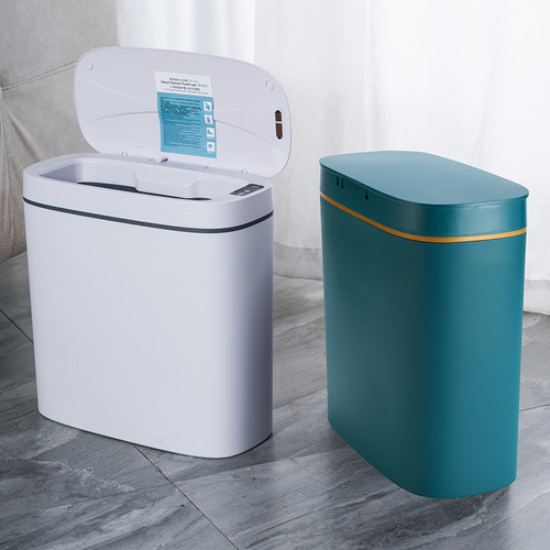 Automatic induction trash can Household indoor kitchen gap covered trash can contact-free smart trash can