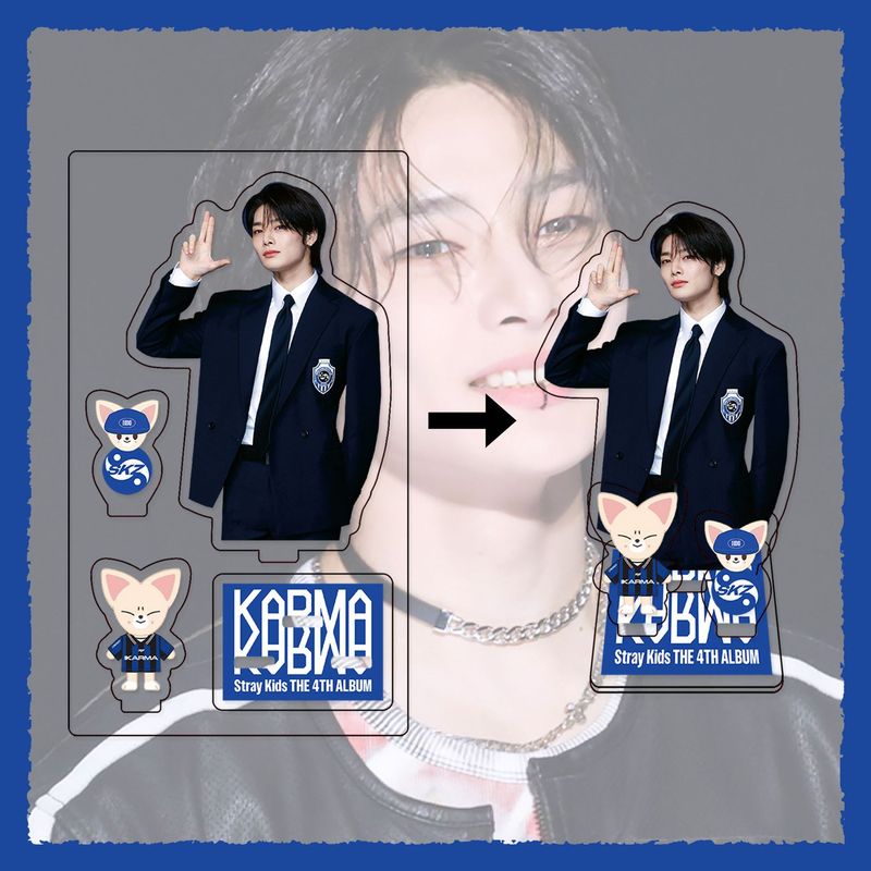 StrayKids立牌 正规专辑KARMA黄铉辰李龙馥亚克力周边摆件3件套|undefined