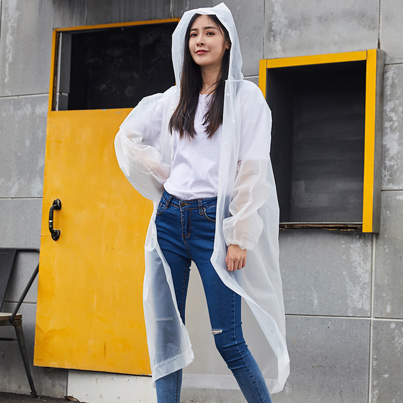 Impermeable eva no desechable engrosado, portátil para adultos, hombres y mujeres, al aire libre, impermeable, cuerpo largo, grueso