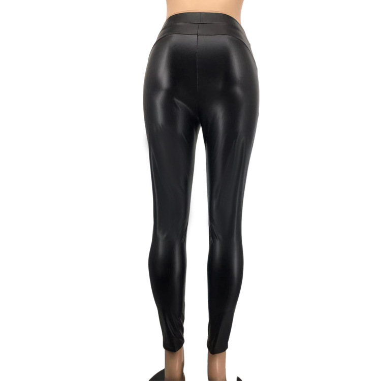 Slim Stretch Solid Color Skinny Sexy Temperament Casual Leather Trousers - Pants - Uniqistic.com