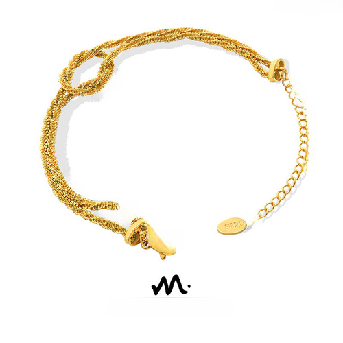 Korean-style cross-hatch geometric knot bracelet for women, niche design sense titanium steel gold-plated non-fading jewelry accessory
