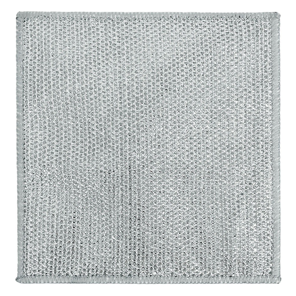 Double-Layer Silver Wire Cleaning Cloth for Kitchen Use, a Magic Tool for Scrubbing Pots and Washing Dishes That Won'T Damage the Coating, Metal Steel Wire Mesh Dishwashing Cloth