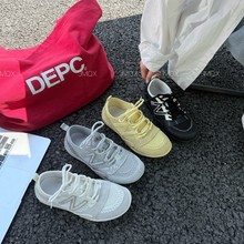 网红超火网面透气德训鞋女2025夏新款舒适软底百搭休闲户外跑步鞋