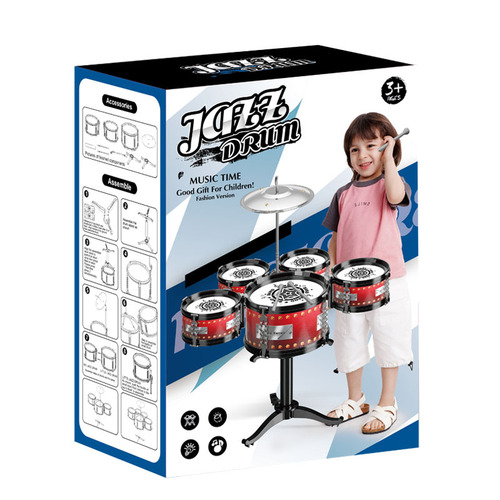 Manufacturer wholesale fun jazz drum set for boys, girls, students, children's musical instruments, parent-child interactive play house toys