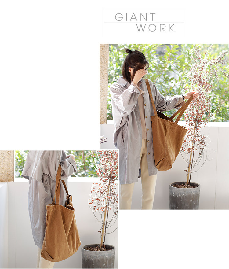 Women's Large Canvas Solid Color Basic Classic Style Open Canvas Bag display picture 2