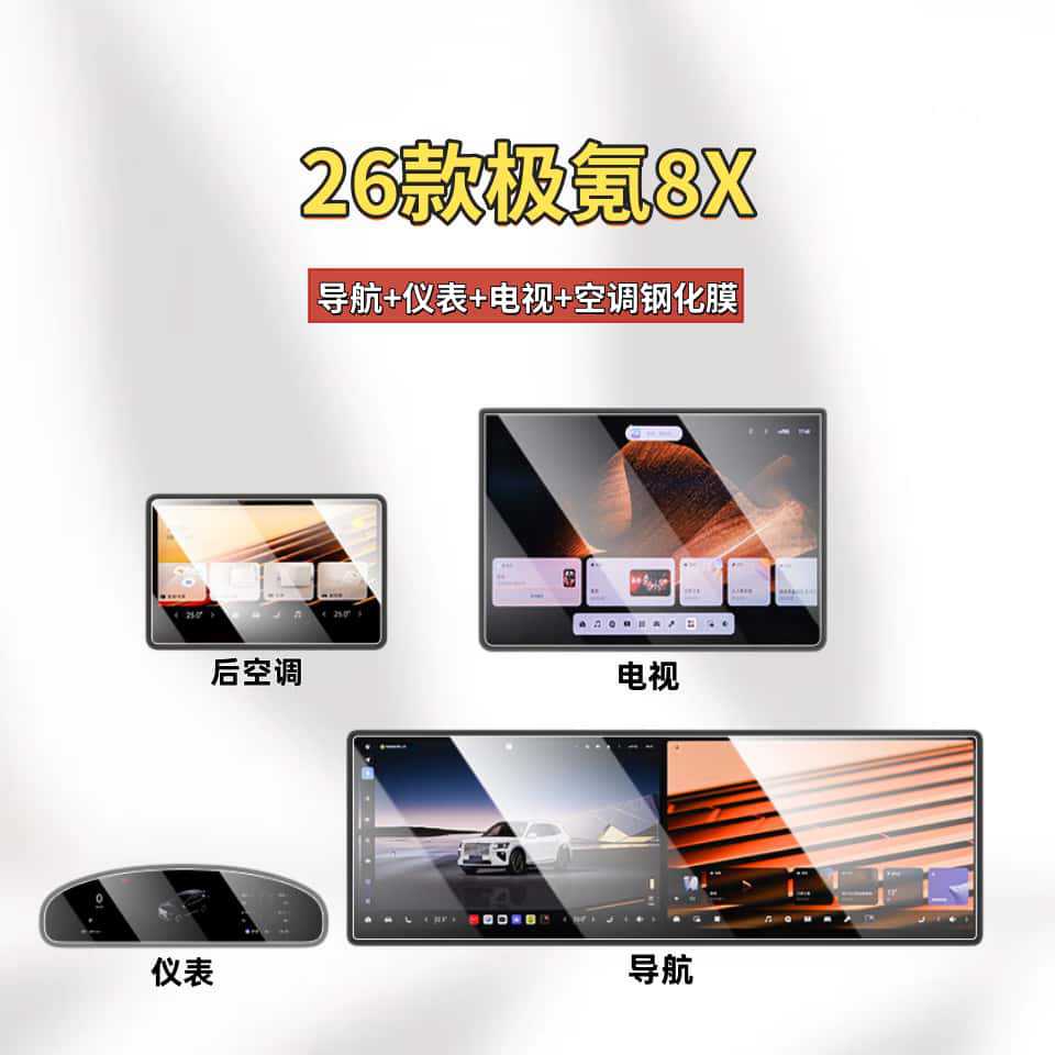 Suitable for Zeekr 8X Central Control Tempered Film, Central Control Lcd Integrated Navigation Screen Film, Interior Decoration Protective Film Accessories