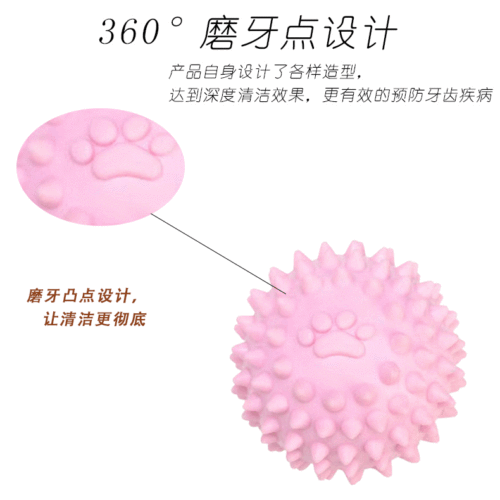Pet Toy: Sounding Spiky Footprint Ball – TPR Pet Chew & Interactive Play Dog Toy, Teeth-Cleaning Ball