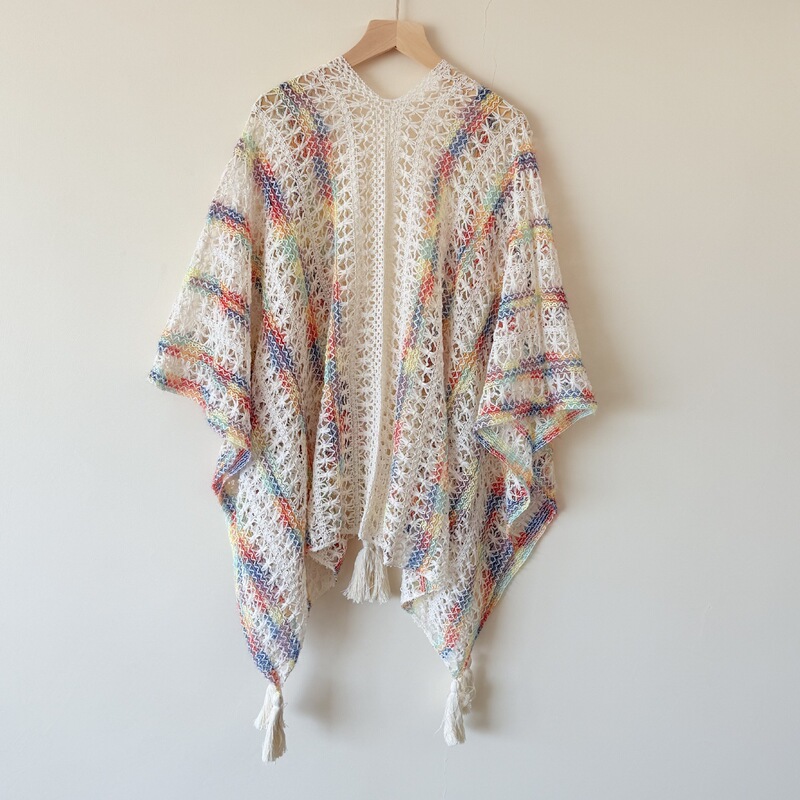 Bohemian Style Hollow-Out Knitted Shawl for Women, Summer Sun Protection Outerwear, Tassel Cardigan, Holiday Ethnic Style Cover-Up Bohemian Style Hollow-Out Knitted Shawl for Women, Summer Sun Protection Outerwear, Tassel Cardigan, Holiday Ethnic Style Cover-Up