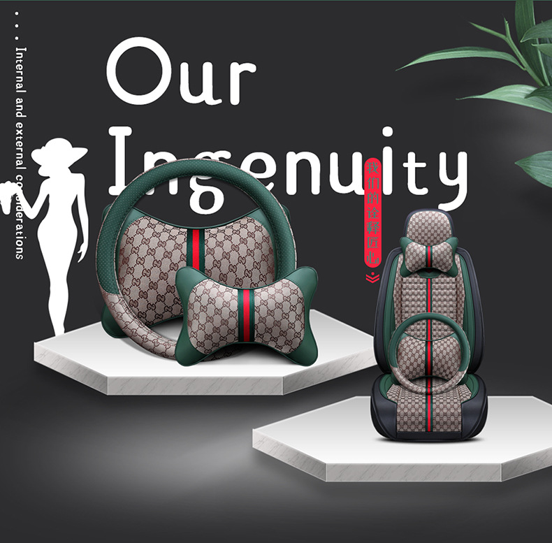 Cross-Border Car Seat Cover, Universal for All Seasons, Fully Enclosed Universal Cushion Cover, Comfortable and Breathable Car Interior Cushion Seat Cover
