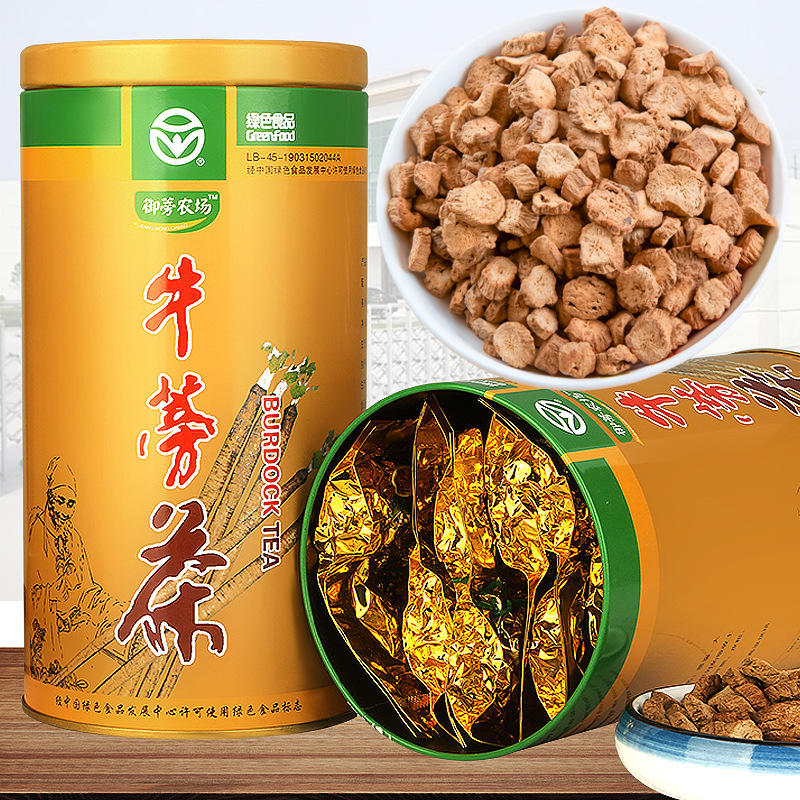 源头厂家黄金牛蒡茶 御蒡农场罐装牛蒡根茶 圆切片新鲜牛蒡根|ru