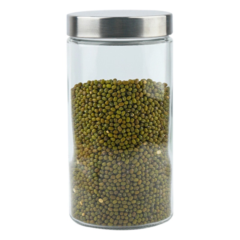 Household Glass sealed jar transparent large grain candy seasoning tea storage jar factory wholesale