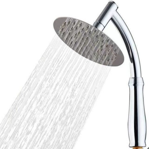 Stainless steel pressure boosting solar hot water shower head with universal shower faucet, 6-inch round and 8-inch square