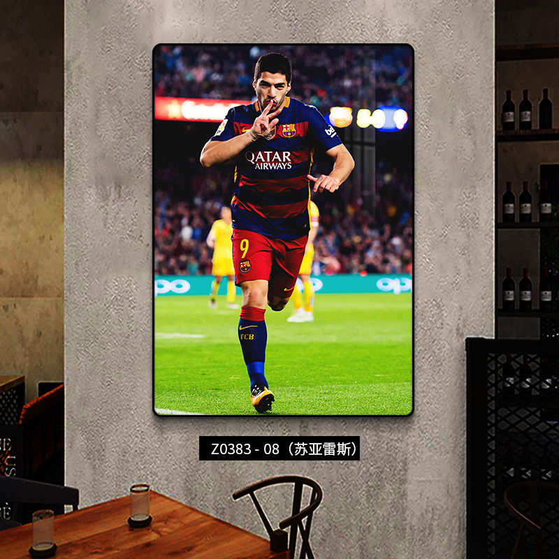 Estrellas del fútbol decoración Ronaldo fondo póster de pared deportivo Lotería mural Copa del Mundo Colgar pintura Euro 2024