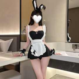 情趣内衣性感可爱女仆制服火辣低胸cos俏皮兔女郎免脱游戏服9288