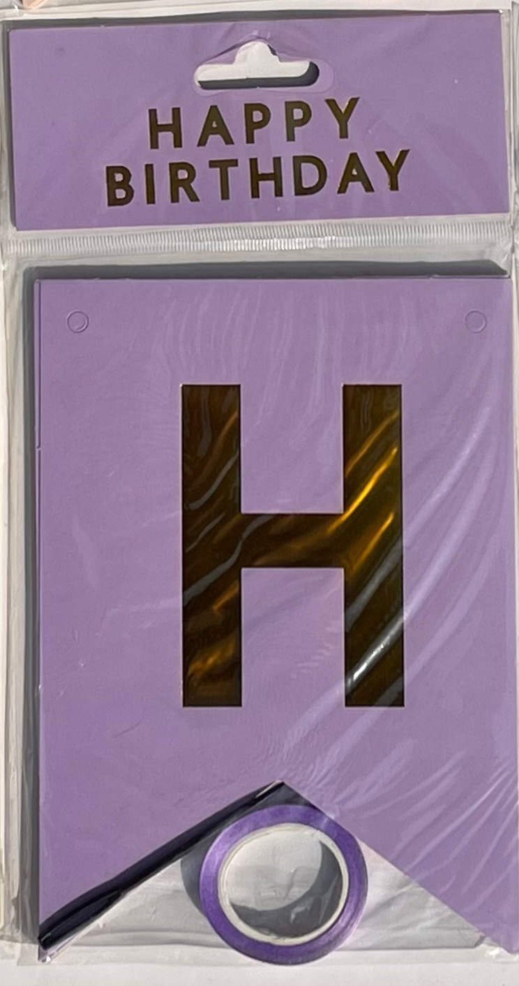 HAPPY BIRTHDAY fiesta de cumpleaños en inglés diseño diagonal de bandera de cola de mermaid letras banderas de color