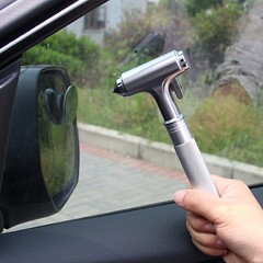 車のシートベルトハンマーは 1 秒で割れた二重層ゴムガラススリーインワン緊急救命防火タングステン鋼窓破壊ハンマー
