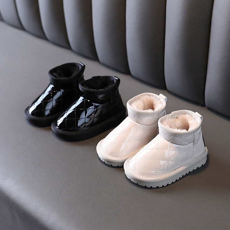 Детские зимние сапоги 2024, новые зимние хлопковые ботинки для малышей с флисовой подкладкой и утолщением, короткие сапоги для мальчиков, зимние хлопковые ботинки для девочек