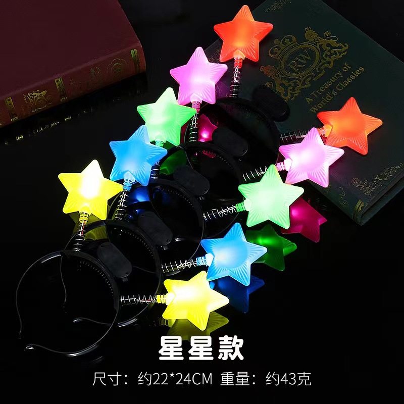 Estrellas brillantes, bandas de pelo, concierto de ayuda, tocaduras de flash, varillas fluorescentes, props de animación, fiesta de graduación, compañía