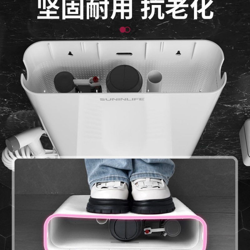 厕所水箱家用节能大冲力抽水卫生间蹲便器冲水水箱全套冲厕所|undefined