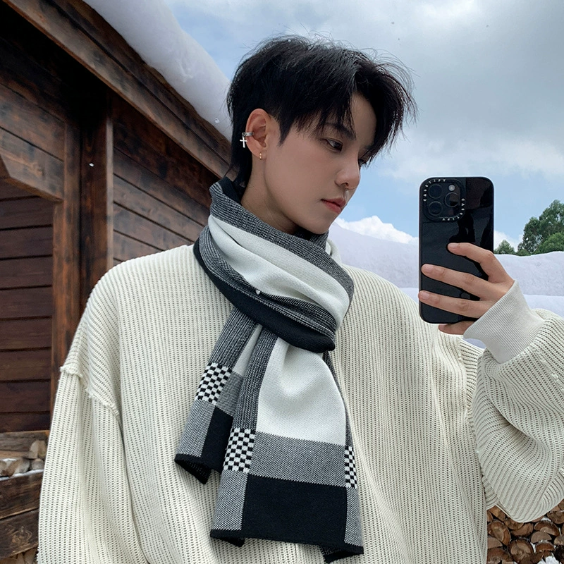 Шарф Зимний мужской наружный ветрозащитный шейный теплый шаль Корейская пара дикий продвинутый студенческий шарф женский нагрудник