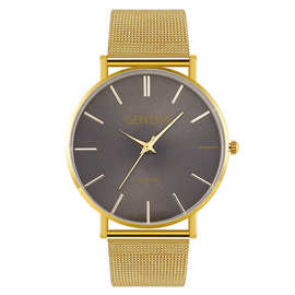 跨境电商爆款超薄男女网带手表日内瓦休闲男士石英表厂家直销批发