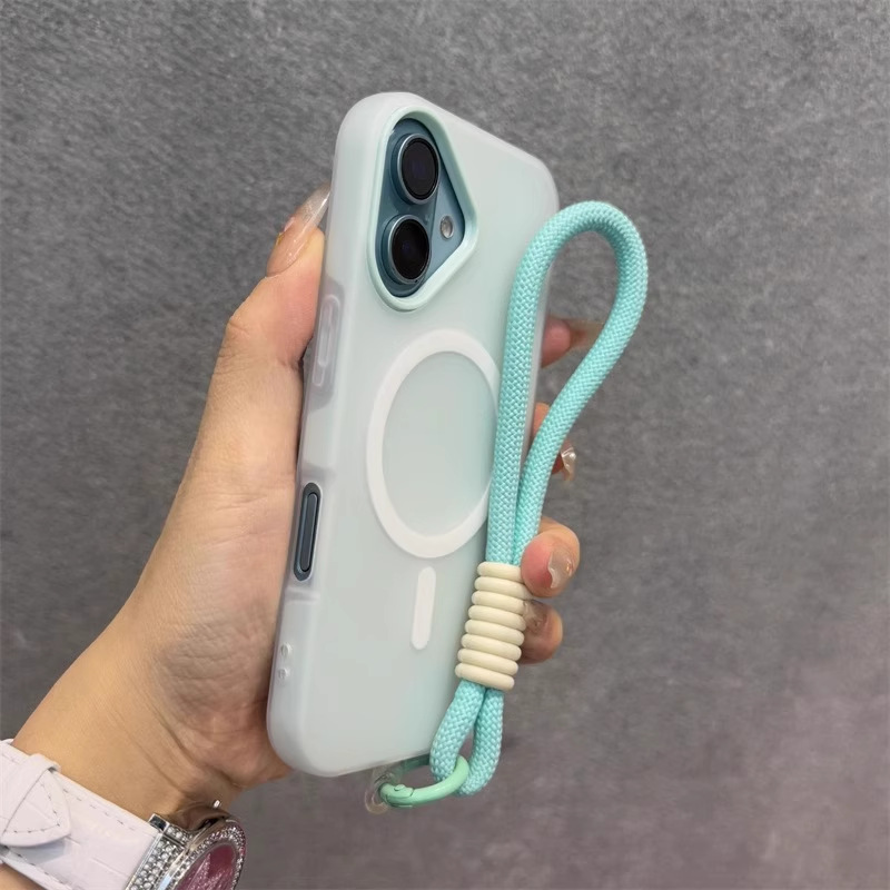 Piel exfoliante magnético IPhone16ProMax simple color sólido Apple 15pro funda para teléfono móvil adecuado para 12/13 suave