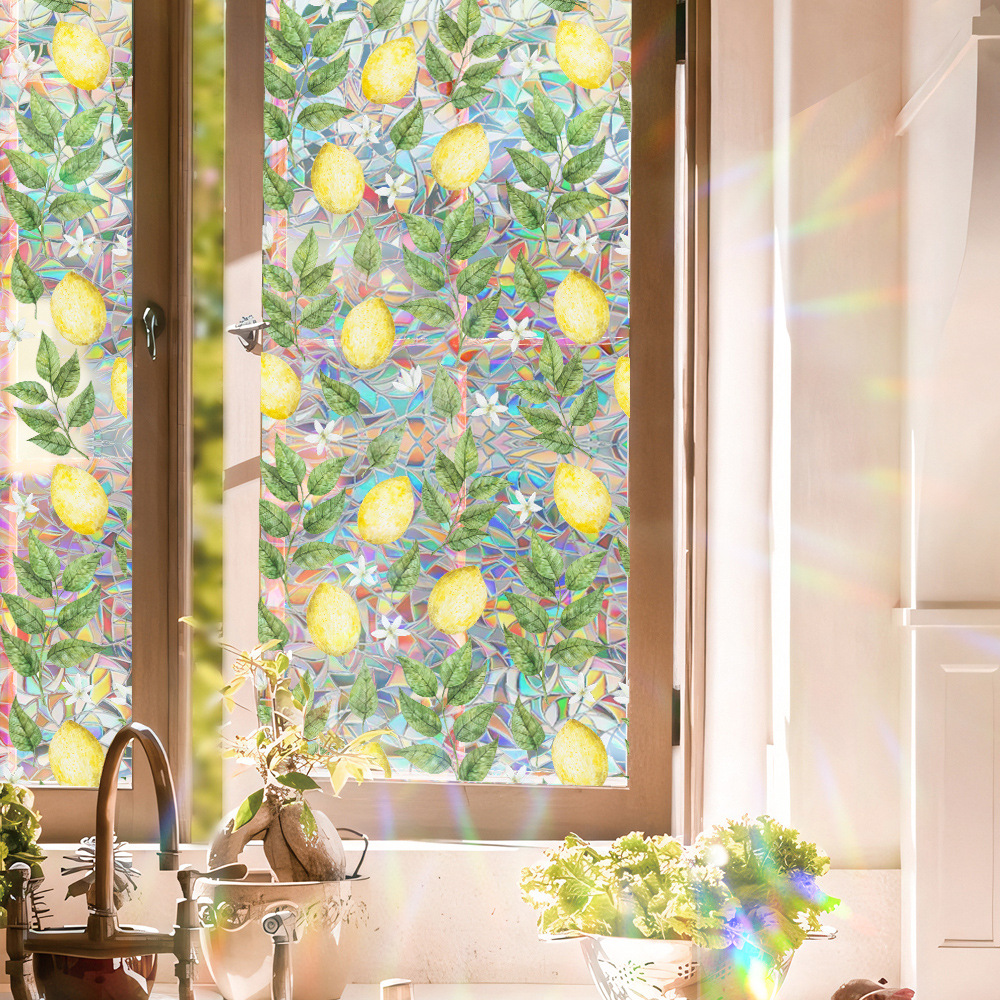 140g Weight Glass paster Home Textiles & Decor Type PVC Material Leaf Pattern Casual, Pastoral Style Casual Pastoral Leaf PVC Glass Paster Wall Art 128