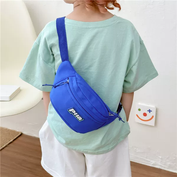 Children's Portable Chest Bag 2025 New Internet Celebrity Trendy Brand Personality Niche Boys Going Out Travel Bag Canvas Small Backpack