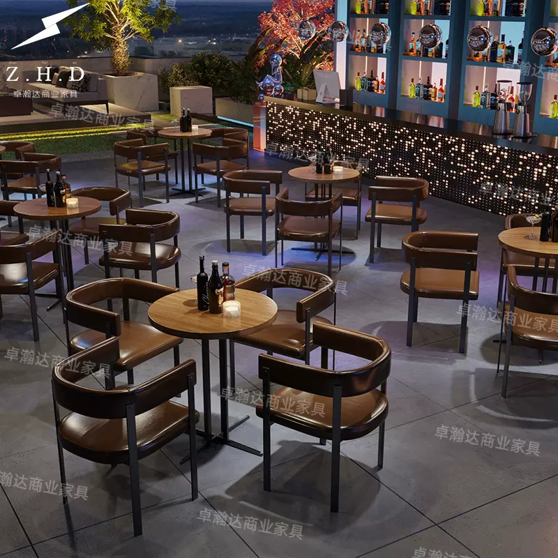 工业风清吧酒吧ktv桌椅组合烧烤店餐厅卡座咖啡厅奶茶店卡座沙发