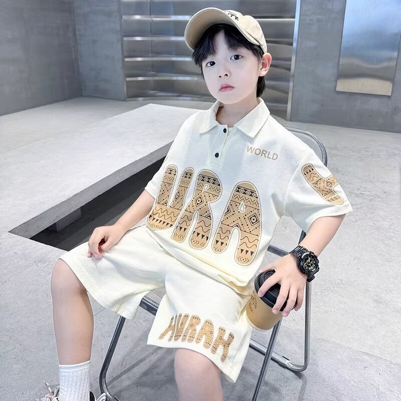 Children's Clothing Boys Summer Suit 2025 New Medium and Large Kidsren Summer Short-Sleeved Boys Sports Summer Thin Clothes Children's Clothing Boys Summer Suit 2025 New Medium and Large Kidsren Summer Short-Sleeved Boys Sports Summer Thin Clothes