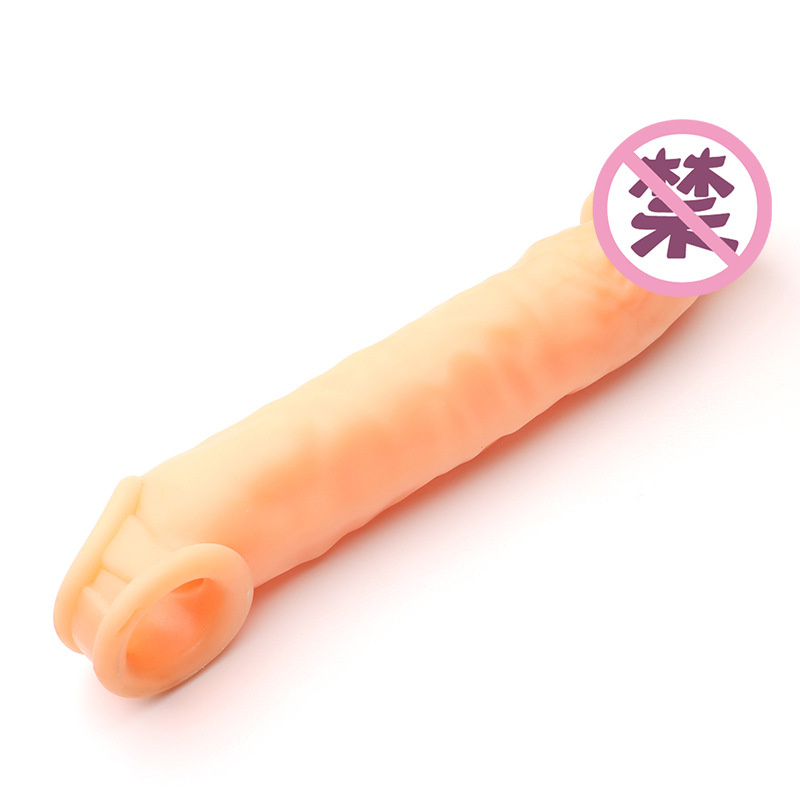 TPE Wolf-Tooth Penis Sleeve, Textured Delay Cover, Manual Adult Toy — detail image 7