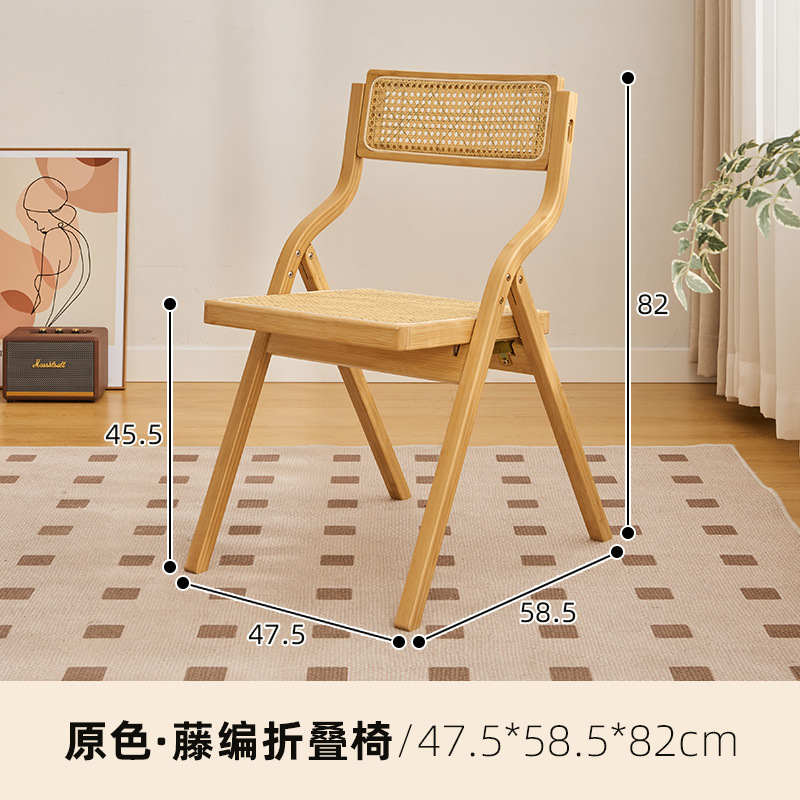 Combinación de mesa y silla de comedor de ratán japonés, mesa redonda de apartamento pequeño, balcón para el hogar, mesa de té de la casa de familia del sudeste asiático, estilo de troncos