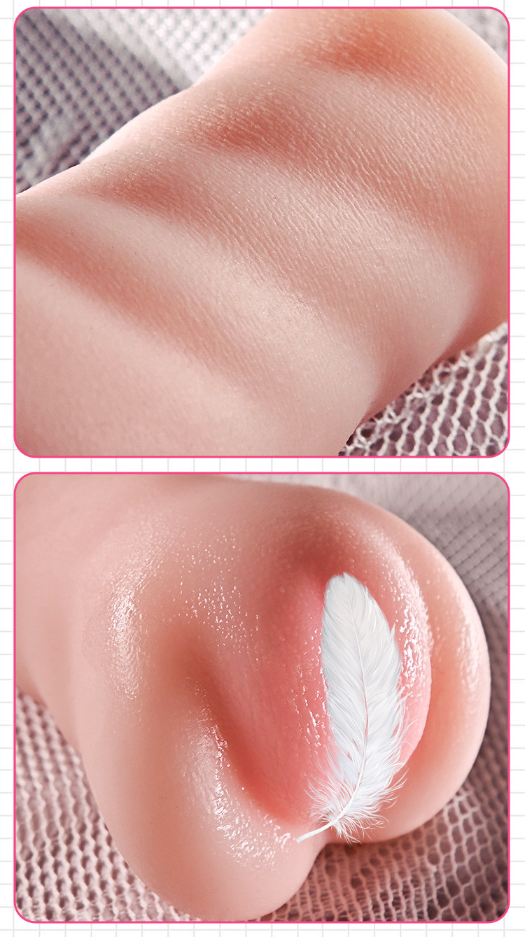 Jiuai Half-Body Masturbator with Realistic Vaginal and Anal Channels, Manual TPE Stroker — detail image 24