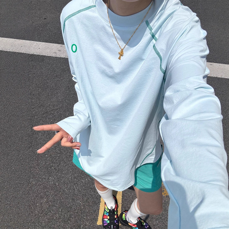 Glacier Blue Quick-Drying Sun Protection Long-Sleeved T-Shirt for Men and Women Summer Thin Sweat-Absorbent Breathable Top Outdoor Running Base Shirt Glacier Blue Quick-Drying Sun Protection Long-Sleeved T-Shirt for Men and Women Summer Thin Sweat-Absorbent Breathable Top Outdoor Running Base Shirt