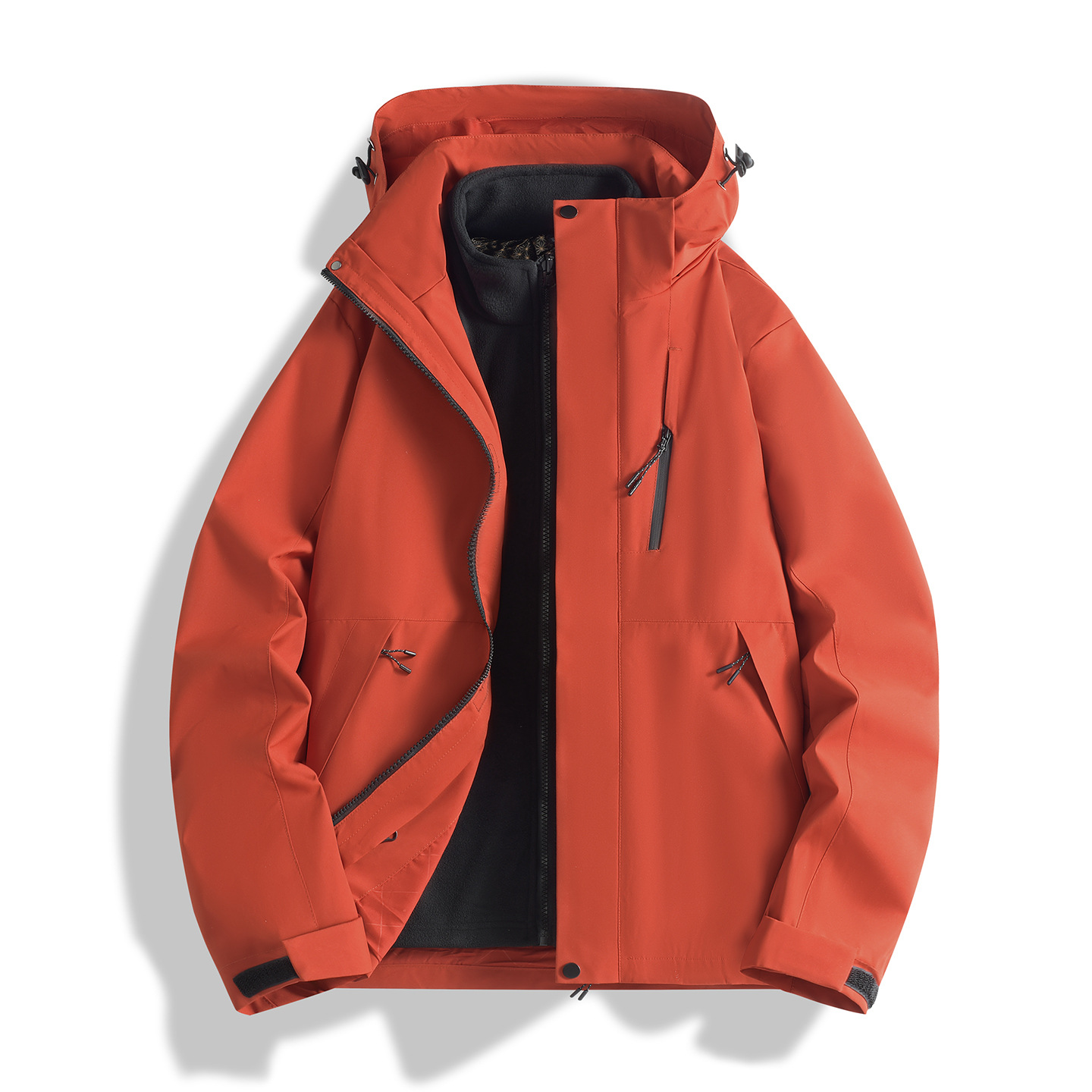 Popular Outdoor Jacket Two-Piece Set with Detachable Logo, Three-In-One Winter Clothing for Men and Women, Windproof Jacket, Thickeneded Workwear