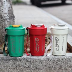 Cross-border wholesale spray-coated rhombic octagonal cola coffee cup with 316 inner liner, direct drinking lid, Instagram-style insulated cup