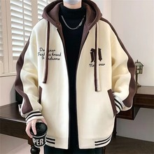 春秋季夹克青少年学生帅气初高中男孩潮流连帽外套初中大童上衣