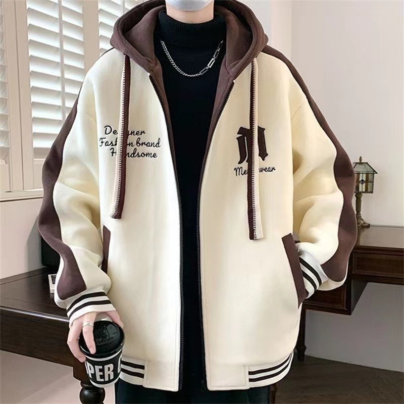 春秋季夹克青少年学生帅气初高中男孩潮流连帽外套初中大童上衣