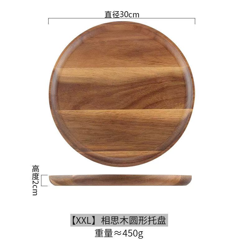 bandeja de madera de árbol de ebano, bandeja de almacenamiento de aire, plato de comedor oval japonés, pastel, pan, café, té, plato de madera sólida image 43