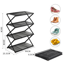 跨境铁艺多层折叠鞋架家居简约大容量鞋子收纳架可调节置物架子