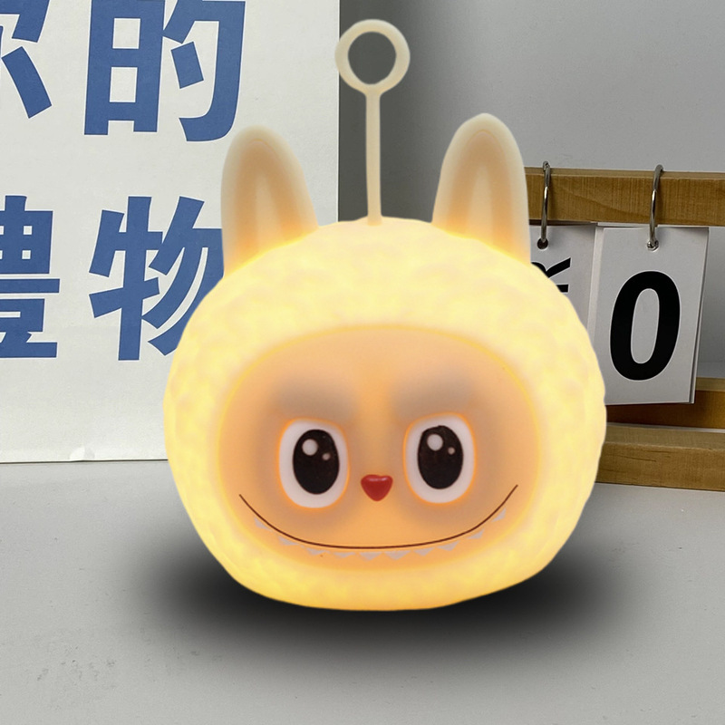 拉兔兔小夜灯卧室睡眠灯夜间床头摆件氛围感labubu儿童充电拍拍灯|undefined