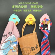 新款企鹅挂钩卡通钥匙扣家用挂钩冰箱贴壁挂塑料无痕免打孔玄关粘