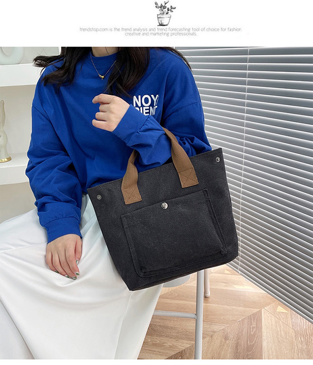 Forest-style artistic canvas handbag for women, 2022 Summer new retro small bag, simple tote bag, hand-held cloth bag undefined