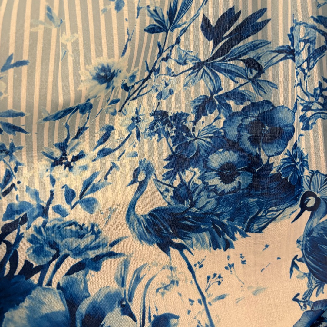 Stilvolle Damen Hose Mit Blumen- Und Vogelmuster Slim Fit_voghion.com