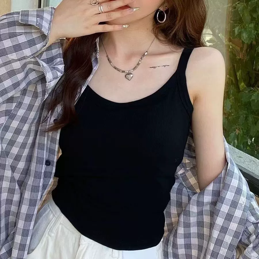 2024夏新款莫代尔背心吊带内衣修身透气打底内搭套头外穿少女背心