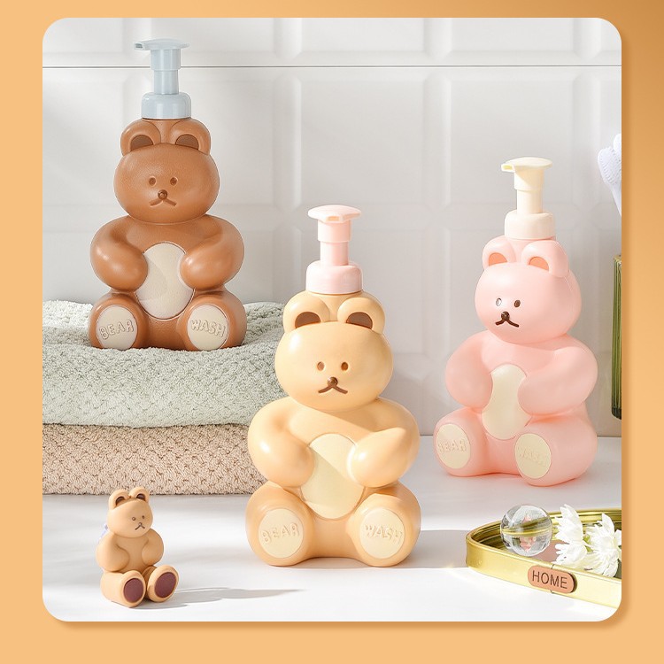 Cute Bear Foaming Bottle Press-type Large Capacity Foam Facial Cleanser Hand Soap Body Soap Sub-pack Foaming Bottle