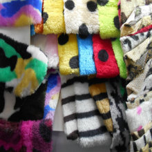 加厚超柔平毛印花五角星毛绒布斑点平剪毛仿羊绒条纹星星家纺面料